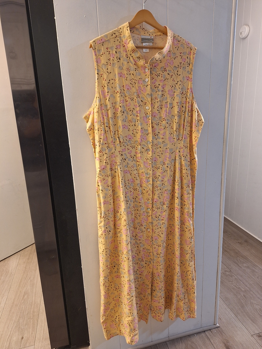 Coldwater Creek Yellow Floral Sleeveless Maxi Dress